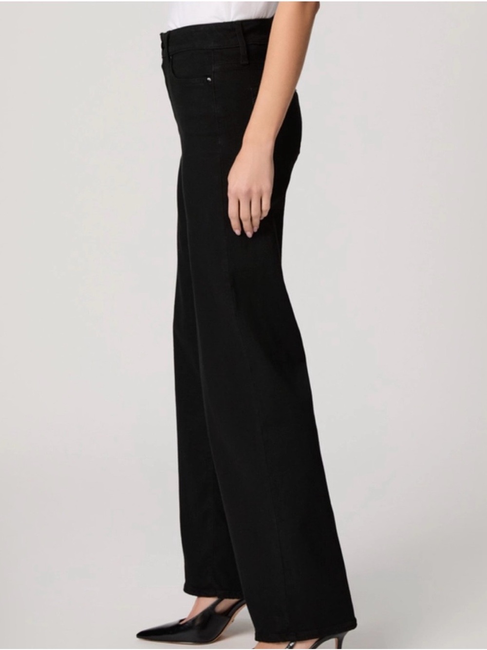 Paige Anessa 31" Wide Leg Jean High Rise Black Shadow, Size 27 - Picture 5 of 16